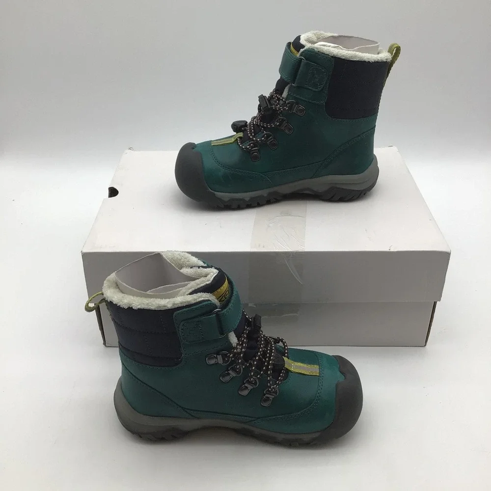 Keen Kanibou WP Kids Winter Boots Deep Lagoon Jazzy Green Waterproof Size 11 NEW